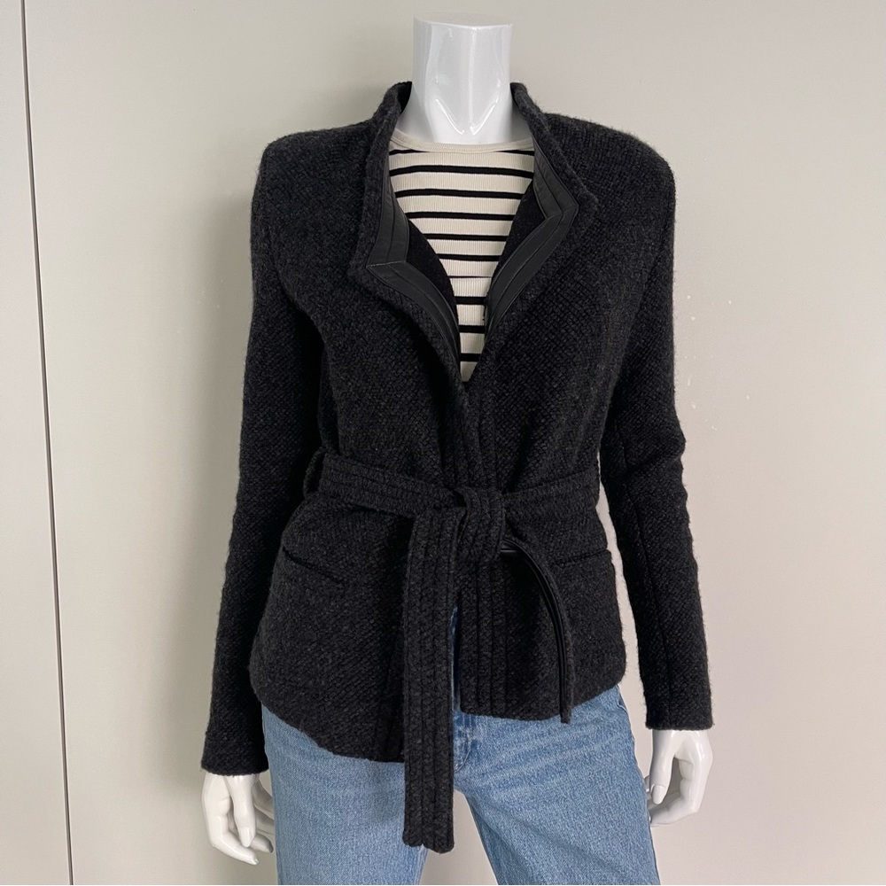 IRO AWA Textured Jacket in Charcoal Black